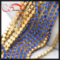 brass chain with saphire blue crystal for decorative